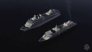 Antarctica cruise ships Silver Whisper and Silver Cloud meet in Wilhelmina Bay [upl. by Llenra]