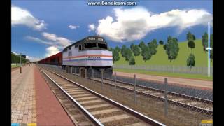 OpenBVE HD Amtrak EMD F40PH2 and GE P32ACDM [upl. by Keg]