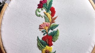 Latest Flower Design  Hand Embroidery  HandEmbroidery [upl. by Hillari]