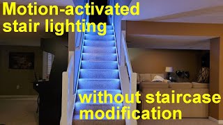 Motion activated LED stair lighting without staircase modification [upl. by Hannie]