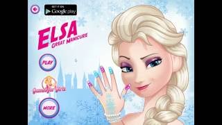 NEW 2017  Elsa Great Manicure Frozen Games For Kids [upl. by Kooima539]