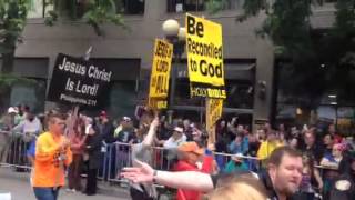 Protest at Seattle Pride 2014 [upl. by Ennaitsirk]