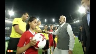 FIFA U17 World Cup 2017 PM Narendra Modi at JLN Stadium to watch India vs US match [upl. by Yemerej]