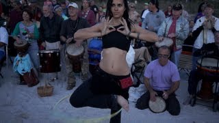 Nokomis Beach Drum Circle 2013  Beautiful Hoop Girls [upl. by Towbin]