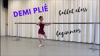 httpswwwprimaballetclasscom Demi Plié  Bar  Beginners [upl. by Mij]