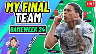 FPL GW24  MY FINAL TEAM LIVE👀  FPL 202223 [upl. by Oriana]