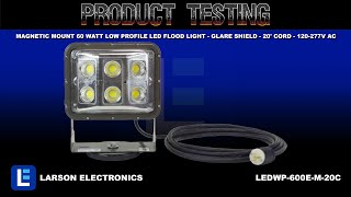 Magnetic Mount 60 Watt Low Profile LED Flood Light Glare Shield 20 Cord 120 277V AC [upl. by Ykcaj]