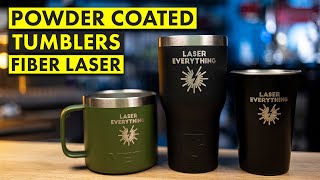 Engrave Powder Coated Tumblers PERFECTLY with Fiber Laser Rotary and Ezcad [upl. by Enialb]