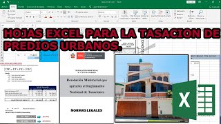 TASACIÓN O VALUACIÓN DE PREDIOS URBANOS EXCEL ADJUNTO [upl. by Warfield]