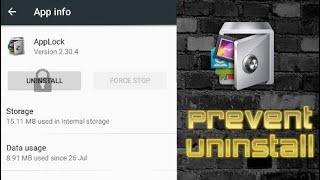 How To Protect App Lock Form Getting Uninstalled [upl. by Anyehs305]