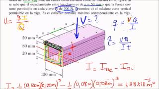 Resistencia de Materiales Esfuerzos por carga transversal ejercicio 61 Beer and Johnston [upl. by Tami]