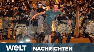 LUKASCHENKO WACKELT Polizei geht nach Wahl in Weißrussland hart gegen Demonstranten vor [upl. by Raymonds]