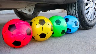 Aplastando Cosas Crujientes con el Coche  Experimento Pelotas VS Rueda de Coche [upl. by Admana]