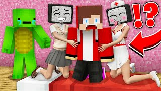 TV WOMAN SchoolGirl and Nurse FELL in LOVE with JJ Mikey Poor Loser in Minecraft  Maizen [upl. by Rehpinnej962]