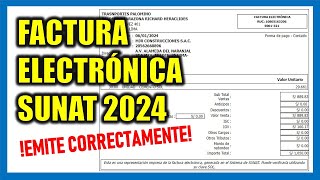 Cómo emitir una Factura Electrónica 2024  SUNAT [upl. by Nannoc258]