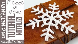 Come fare un Fiocco di Neve allUncinetto sottotitoli in inglese e spagnolo [upl. by Mendelson]