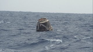 Space X Dragon Parachutes into the Ocean  NASA ISS Space Station P3 Orion Video [upl. by Sebbie603]