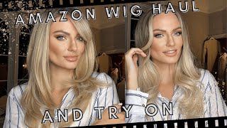 AMAZON WIG HAUL  TRY THEM ON WITH ME  ALL UNDER £20  3 BLONDE WIGS [upl. by Stelmach]