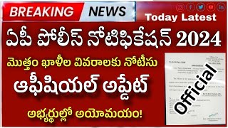 AP Police notification 2024 Big Update ap police constable amp si vacancy list 2024apslprb jobs 2024 [upl. by Riancho61]