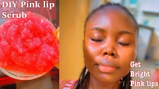 How to get pink lips in 3 days Easy DIY pink lip scrub brighten dark lips naturally at home [upl. by Platas214]