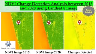 How calculate NDVI on Google Earth Engien GEE using Landsat 8 image [upl. by Spohr]