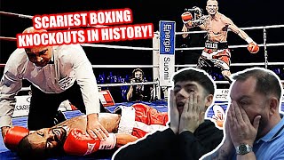 BRITISH FATHER AND SON REACTS Scariest Knockouts in Boxing History [upl. by Anivahs]