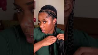 Straight back feed in cornrow braids with extensions for you❤️protectivestyles braidstutorial [upl. by Quennie]