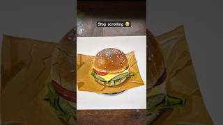 Realistic drawing 🍔😲youtube shortvideo drawing realastic art realstic [upl. by Azal]