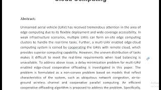 Delay Aware Cooperative Task Offloading for Multi UAV Enabled Edge Cloud Computing [upl. by Taber]