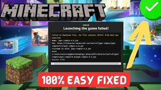 How to fix minecraft launching the game failed  failed to download file [upl. by Yggam]