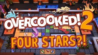 Overcooked 2  FOUR STARS IS IMPOSSIBLE 4 Player Gameplay [upl. by Engeddi]