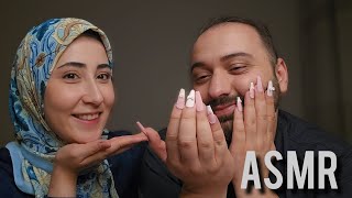 برای شوهرم ناخن مصنوعی گذاشتم😁پشت صحنه😂ای اس ام آر فارسی، ASMR FARSI [upl. by Smitt509]