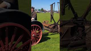 McCormick Deering tractor with vintage grain harvester aotearoa canterbury sailreaper sail reaper [upl. by Euqinmod]