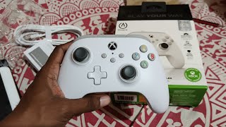 PowerA Wired Gaming Controller Xbox Series XS PC White Officially Licensed unboxing and review [upl. by Stillman]