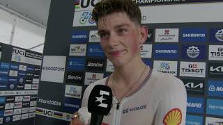 Joshua Tarling  Interview at the finish  World Championships ITT Zürich 2024 [upl. by Dulci]