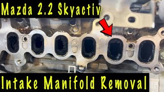 Mazda 6 22 Skyactiv Diesel Intake Manifold Removal For Carbon Cleaning [upl. by Relyc]