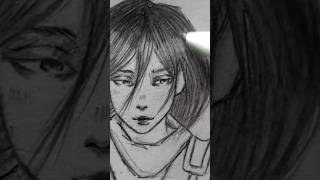 Drawing Mikasa ✨ from attack on titananimeanimedrawingpenartshortshowtoglowartdrawing [upl. by Nedloh]