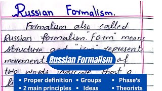 FormalismRussian Formalism literary theory in English notes handwritten notes [upl. by Pavior]