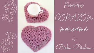 Como hacer posavasos ☕️ Corazón 💜 de macramé  heart coasters [upl. by Rurik]