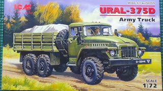 Ural  375D Army Truck ICM 172 in box review [upl. by Ber]