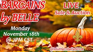 Sale Auction  BARGAINS BY BELLE  Counting down until Christmas  Come shop chat amp bid [upl. by Akkahs]