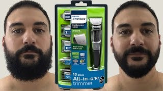 Beard Trimming  Philips Norelco Multigroom 3000  Model MG3750 [upl. by Sofia]