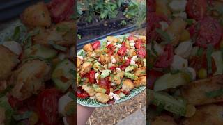 Panzanella gardenharvest gardening gardeninginspiration gardentotable [upl. by Samul]