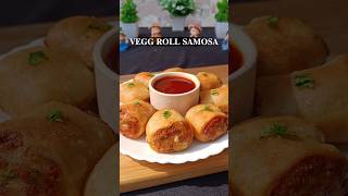 Vegg roll samosa recipetrendingfood shortssamosa snackssamosa shortseasy snacksfood showeasy [upl. by Annaierb]