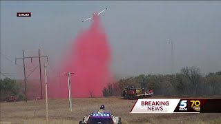 Planes drop retardant on Logan County wildfire [upl. by Benco]