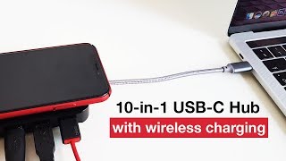 iMuto 10in1 USBC Hub with QI Wireless Charging for Mac amp PC [upl. by Krenek]