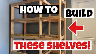 DIY Freestanding Garage Shelving Built with 2x4’s garageshelving garageorganization [upl. by Vicki]