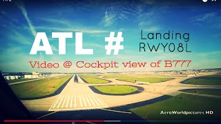 Landing  ATLANTA  Hartsfield Jackson Intl Airport ATLKATL GAUSA  Cockpit View  RWY08L [upl. by Audras]