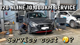 I20 nline 10000km2nd service cost  service experience and cost [upl. by Adnael]