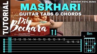 Maskhari  Dil Bechara  Guitar Chords  Best Guitar Tabs  Sushant Singh Rajput  AR Rahman [upl. by Falda940]